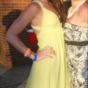 Yellow green formal dress